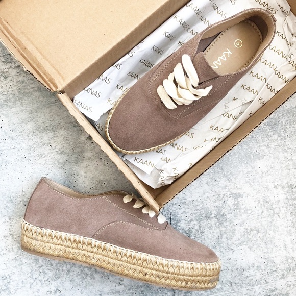 Kaanas Shoes - New Kaanas Suede Mauve Espadrille Sneakers